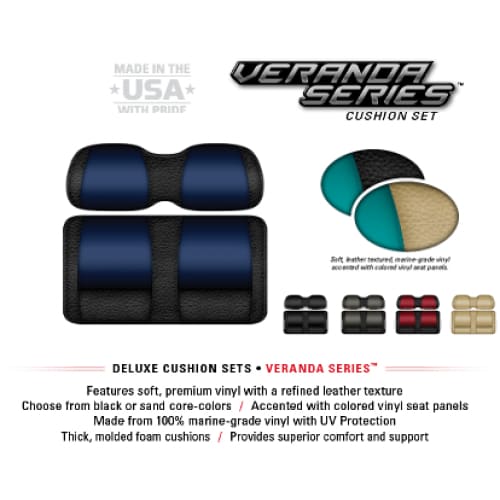 Club Car Golf Cart Replacement Front Seat Cushions-  Doubletake Veranda