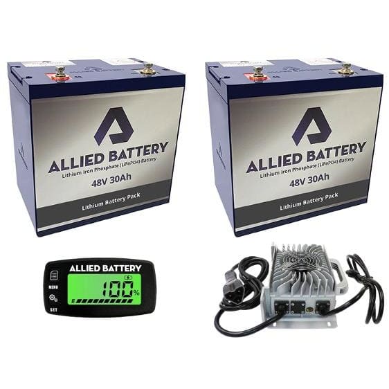 Allied 48v lithium battery set & charger - ezgo