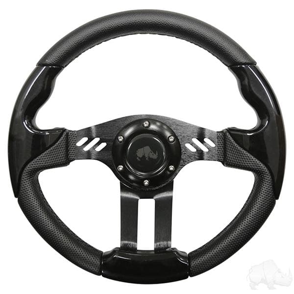 Balck 13" Aviator 5 Golf Cart Steering Wheel with Adapter Hub