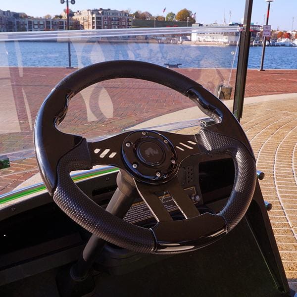 Balck 13" Aviator 5 Golf Cart Steering Wheel with Adapter Hub