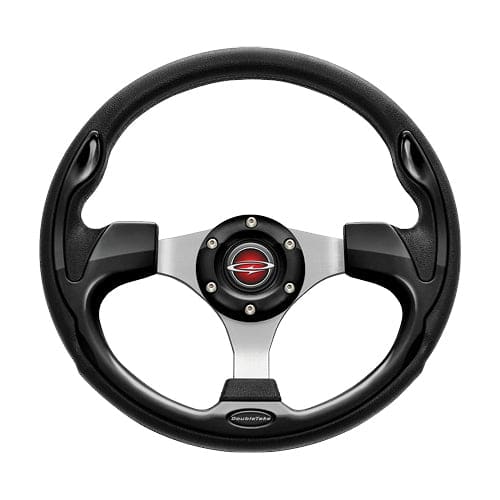 Black doubletake pilot golf cart steering wheel and adapter