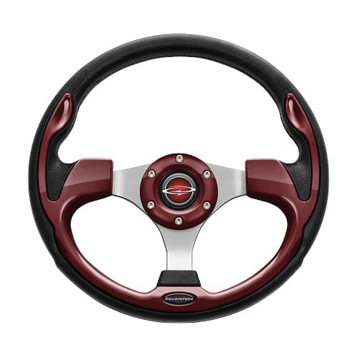 Burgundy doubletake pilot golf cart steering wheel and