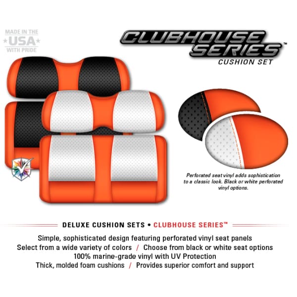 Club Car Precedent Golf Cart Replacement Front Seat Cushions - CLUBHOUSE