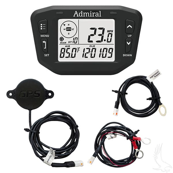 Digital golf cart speedometer with gps