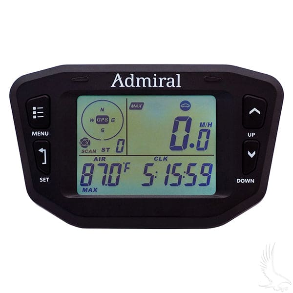 Digital golf cart speedometer with gps