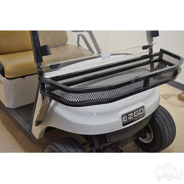 EZGO TXT Golf Cart Black Mesh Steel Front Clays Cargo Storage Basket