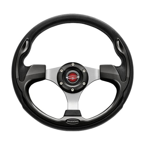 Graphite doubletake pilot golf cart steering wheel and