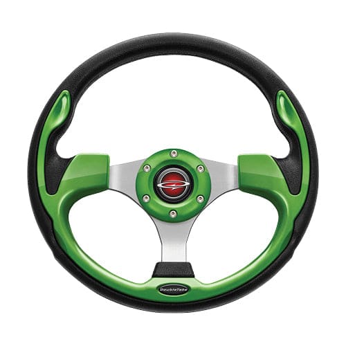 Lime green doubletake pilot golf cart steering wheel and 