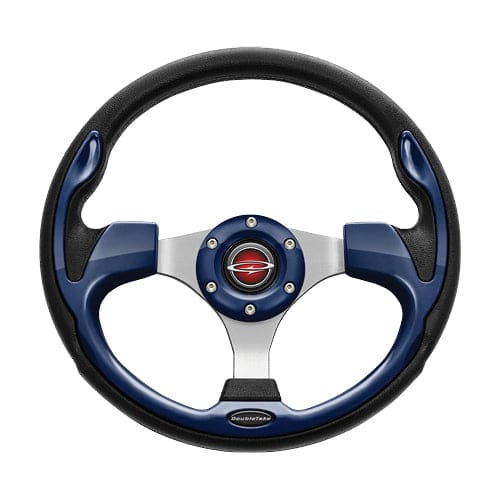 Navy blue doubletake pilot golf cart steering wheel and