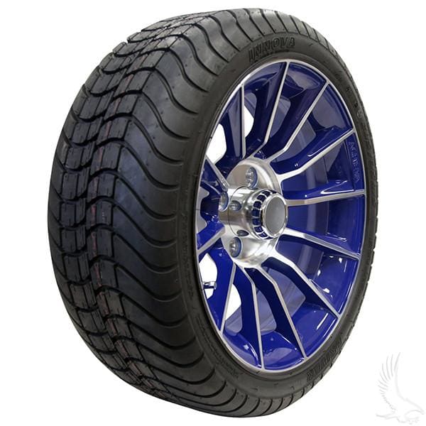 Set of (4) 205/35R-15 Golf Cart Street / Turf Tires with #603 Aluminum Wheels