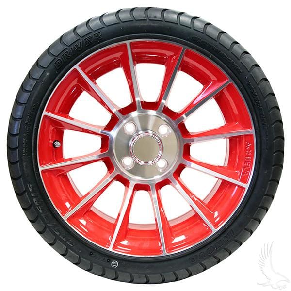 Set of (4) 205/35R-15 Golf Cart Street / Turf Tires with #603 Aluminum Wheels