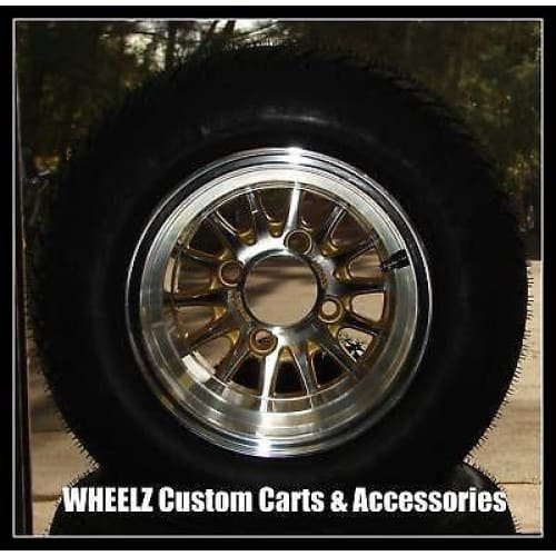 Set of (4) Golf Cart Lo Pro 205/50-10 Tires Choice of Spoke Aluminum Wheels