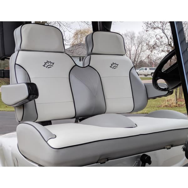 Suite Seats Touring Edition Custom Golf cart seats with piping.
