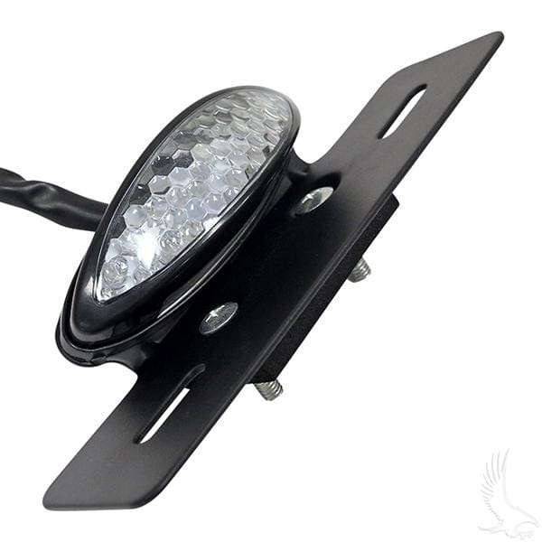 Universal golf cart license plate holder with led plate tag