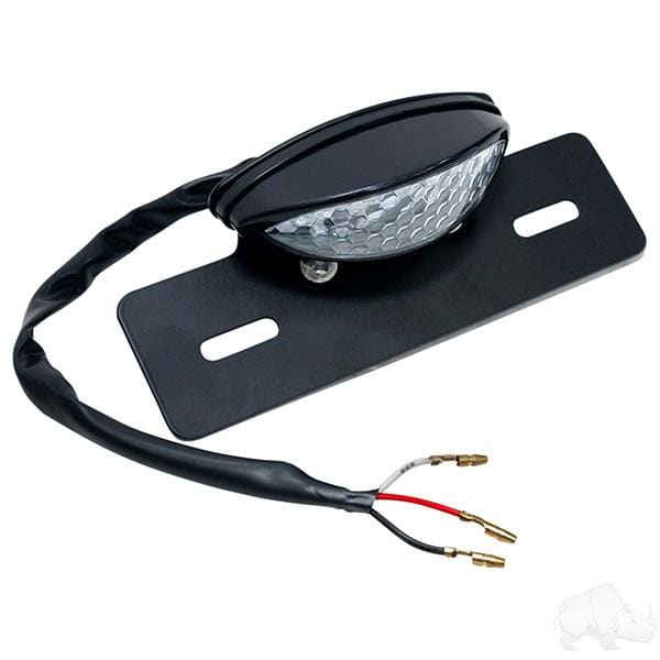 Universal golf cart license plate holder with led plate tag