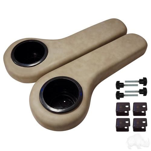 Universal Golf Cart Padded Arm Rest Cup Holder Set in Choice of Color