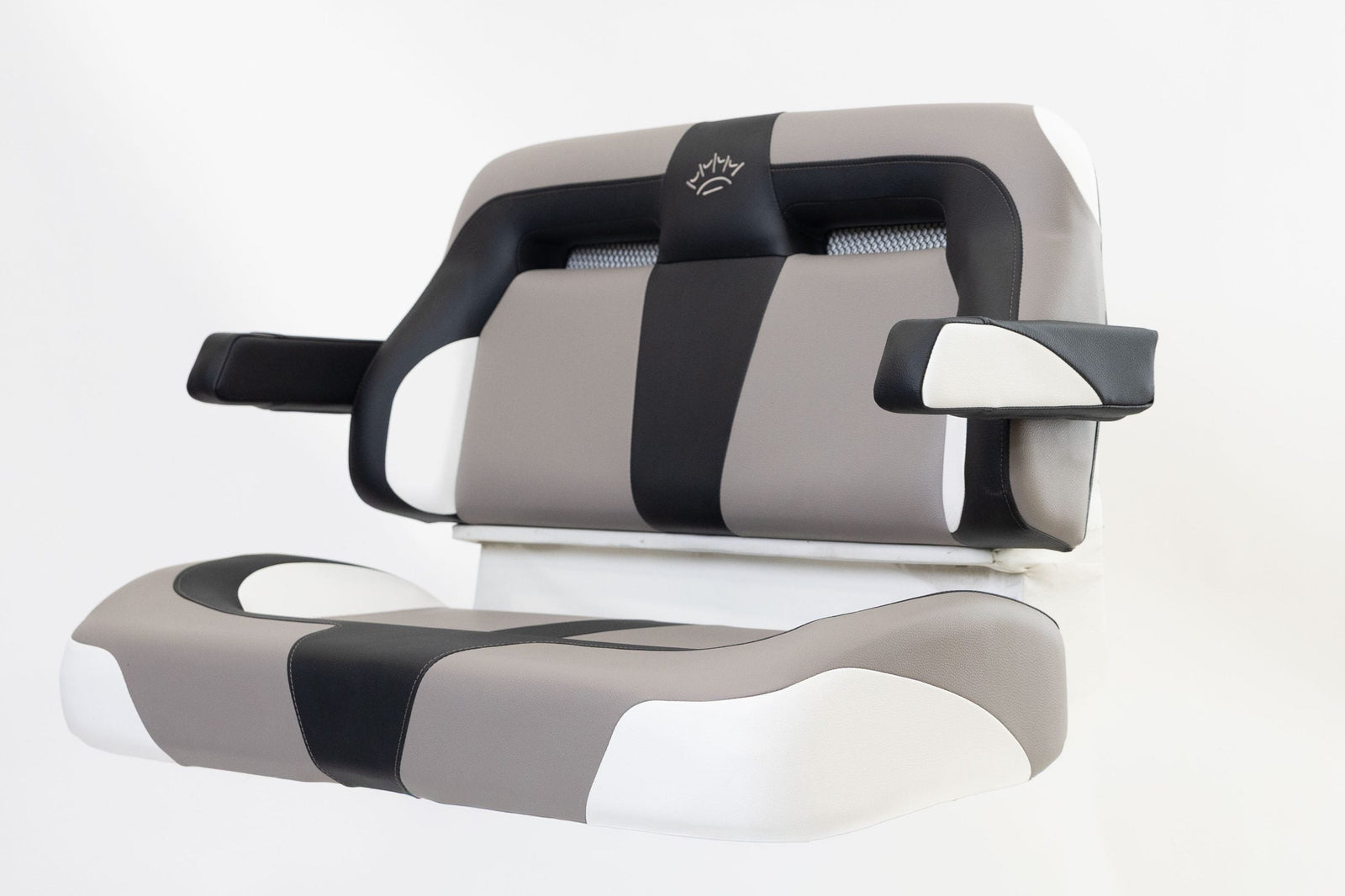 Suite Seats Sport Series Golf Cart Cushion Grey with Black & White - Side View