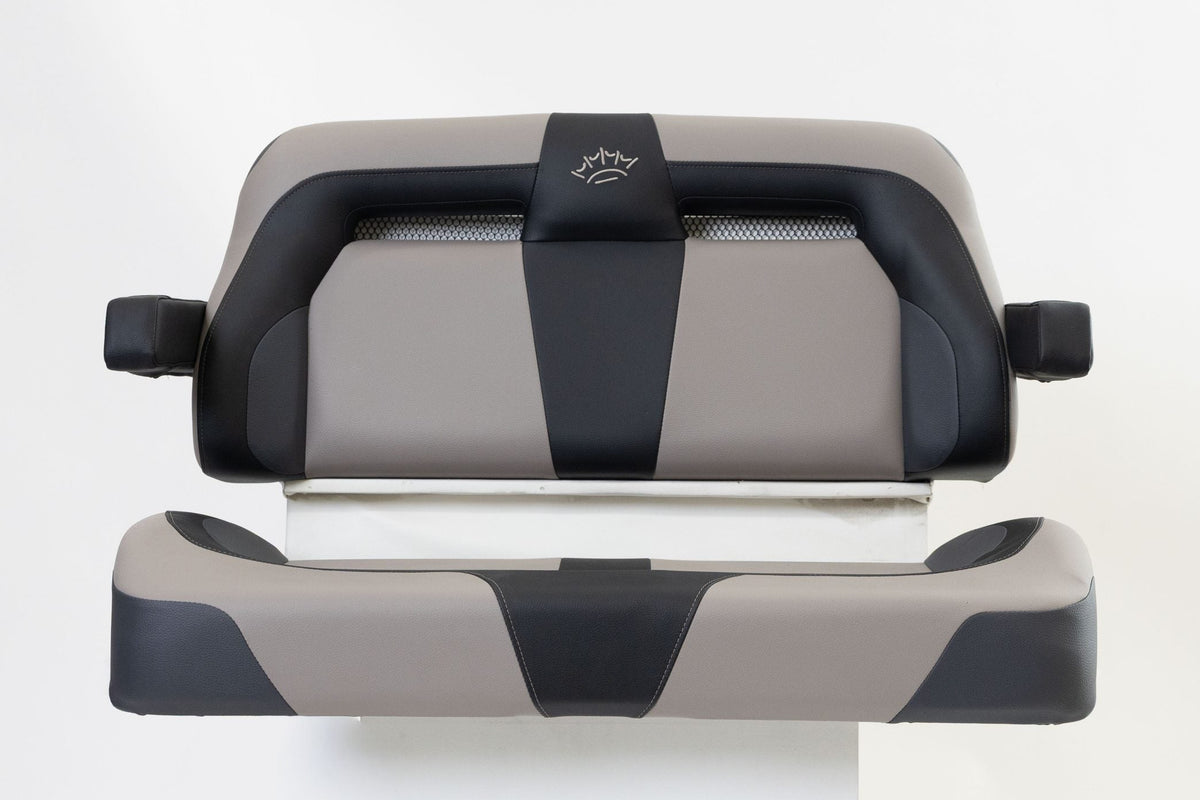 Suite Seats Sport Series Golf Cart Cushion Grey with Black - Front View 