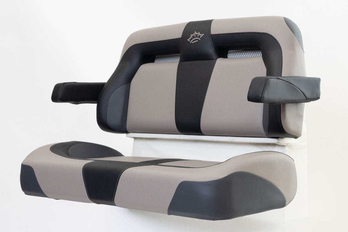 Suite Seats Sport Series Golf Cart Cushion Grey with Black - Side View 