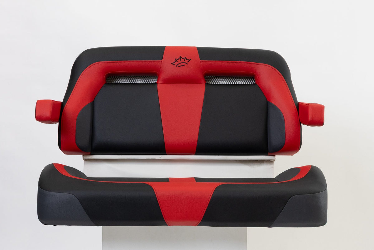 Suite Seats Sport Series Golf Cart Cushion Red with Black - Front View 