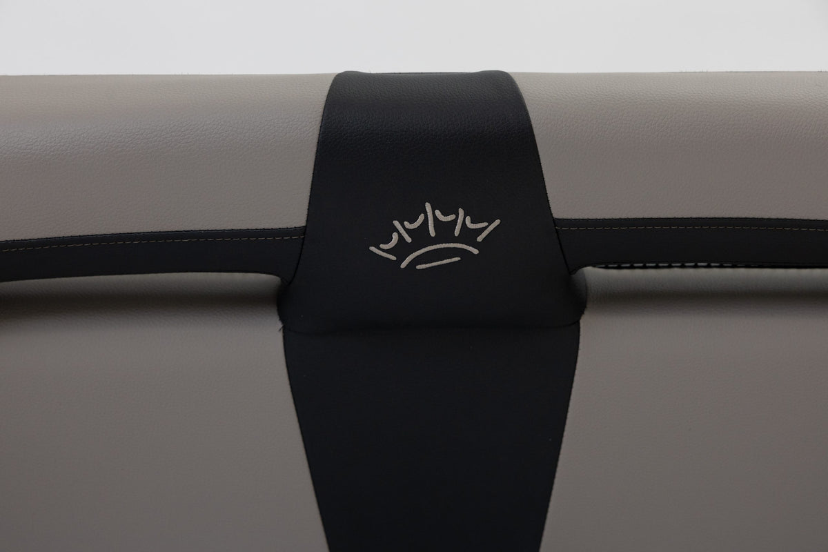 Suite Seats Sport Series Golf Cart Cushion Grey with Black - Logo View 