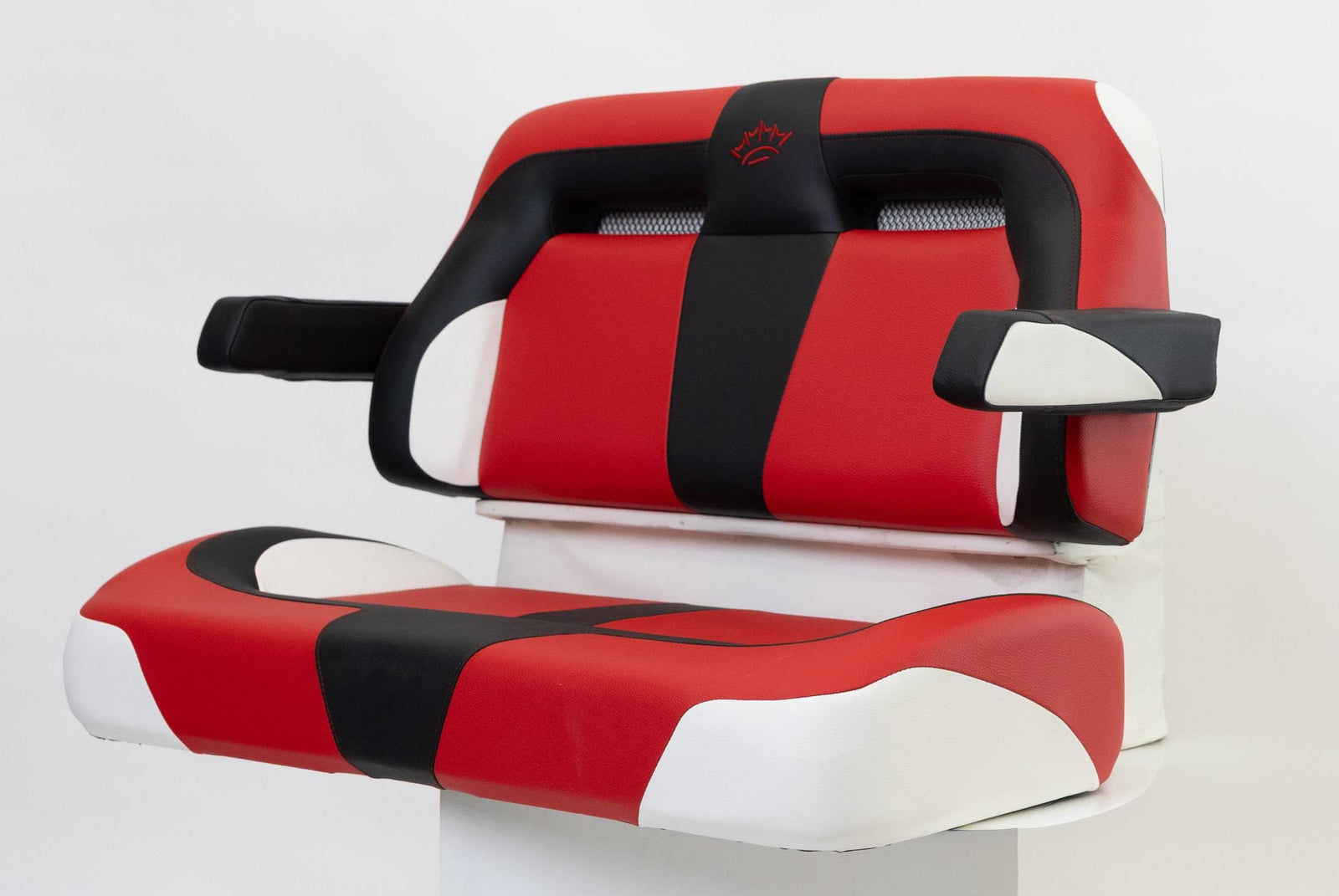 Suite Seats Sport Series Golf Cart Cushion Red with Black & White - Side View 