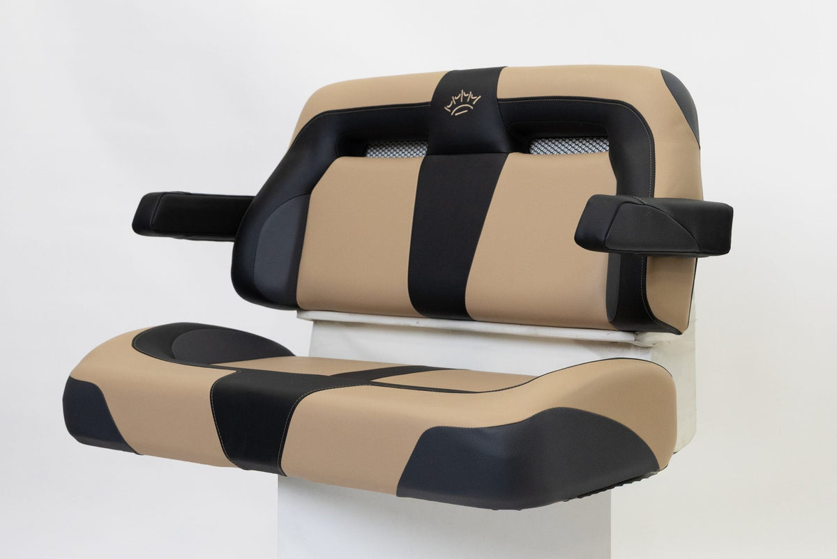 Suite Seats Sport Series Golf Cart Cushion Tan &amp; Black - Side View