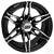 Black and silver golf cart wheel.