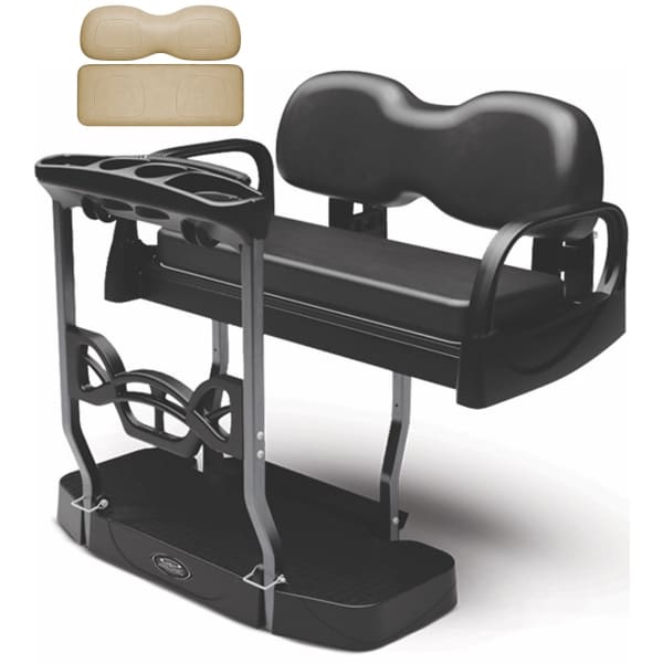 DoubleTake Max 5 Plus Rear Flip Seat Kit fits EZGO Club Car Yamaha golf carts  Beige Cushion Buy Now