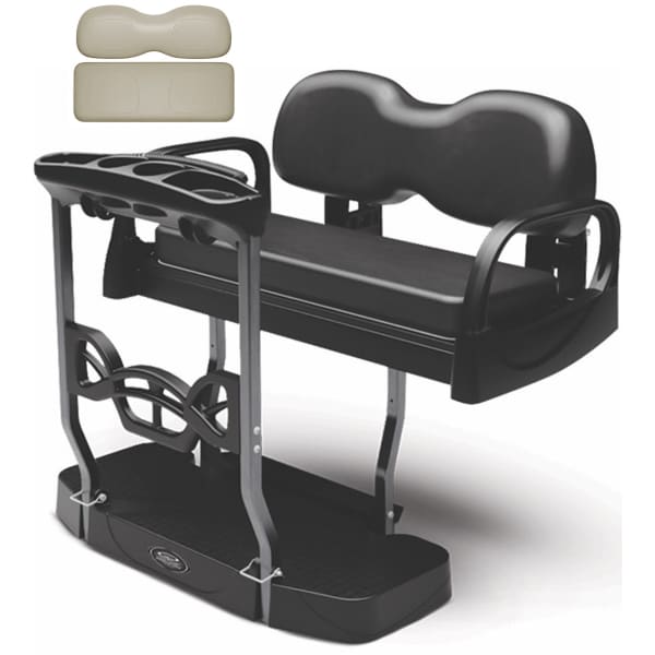 DoubleTake Max 5 Plus Rear Flip Seat Kit fits EZGO Club Car Yamaha golf carts  Stone Beige Cushion Buy Now