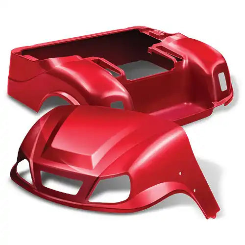 Red golf cart body panels.