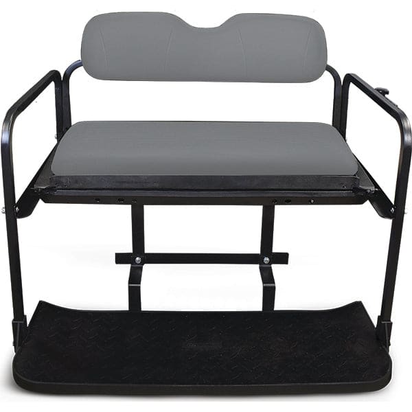 RHOX Rhino golf cart rear flip seat kit with Gray Cushions