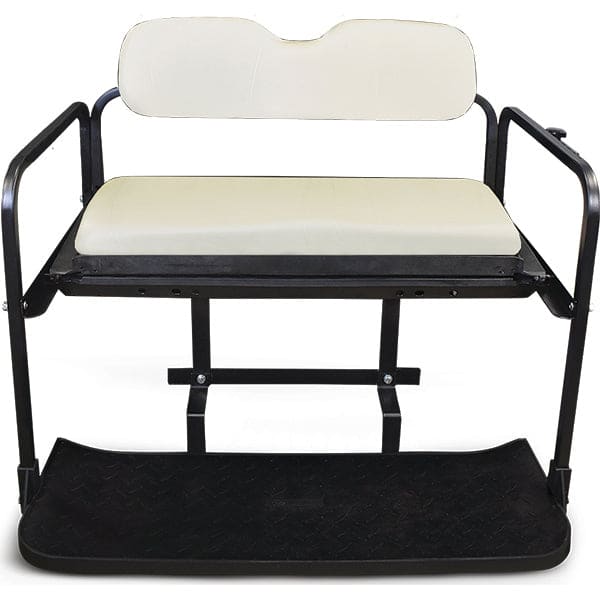 RHOX Rhino golf cart rear flip seat kit with Ivory Cushions