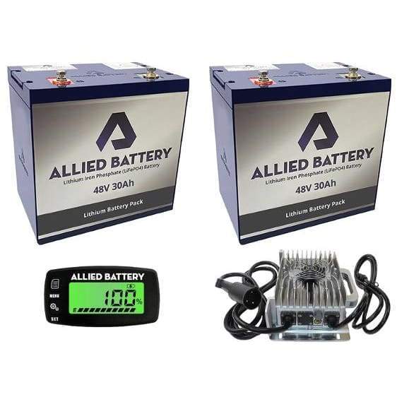 Allied 48v lithium battery set &amp; charger - club car