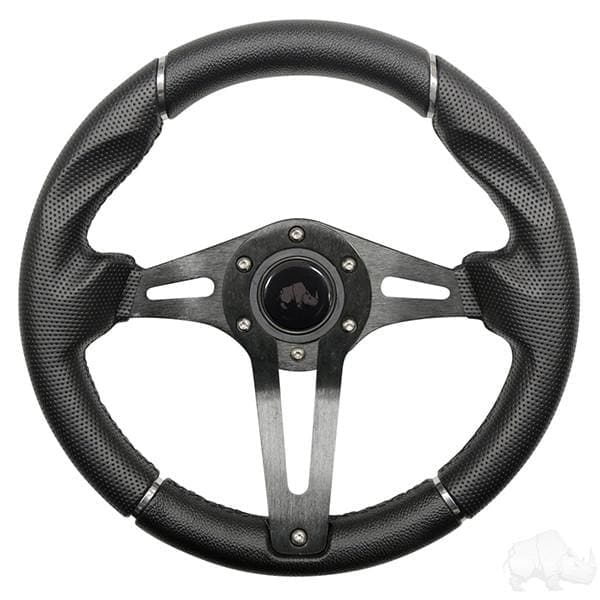 Black 13&quot; Challenger Golf Cart Steering Wheel with Adapter Hub