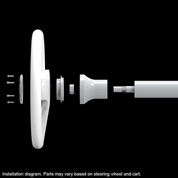 Black Doubletake Pilot Golf Cart Steering Wheel and Adapter