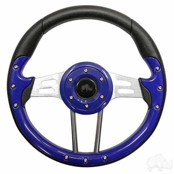 Blue 13" Aviator Golf Cart Steering Wheel with Adapter Hub
