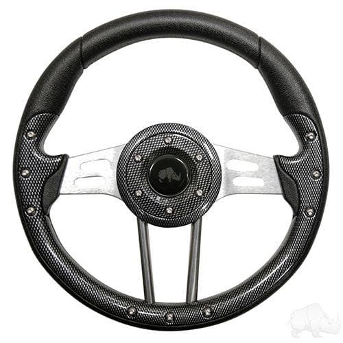 Carbon Fiber 13" Aviator 4 Golf Cart Steering Wheel with Adapter Hub