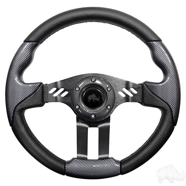 Carbon Fiber 13" Aviator 5 Golf Cart Steering Wheel with Adapter Hub