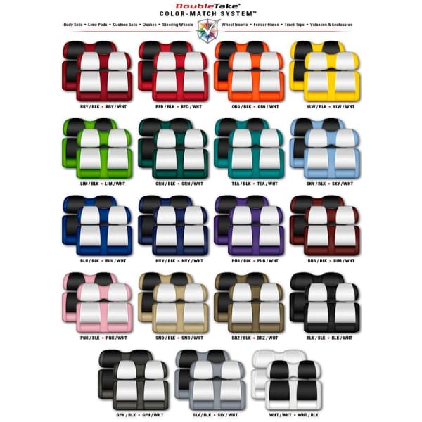 Club car ds doubletake max 6 helix rear flip seat kit w/ 