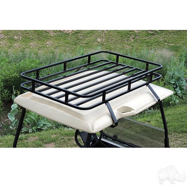 Golf cart heavy duty roof rack storage system