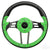 Lime Green 13" Aviator Golf Cart Steering Wheel with Adapter Hub