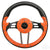 Orange 13" Aviator Golf Cart Steering Wheel with Adapter Hub