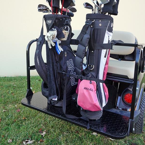 Red Hawk Universal Golf Cart Rear Seat Golf Bag Rack Adjustable Attachment