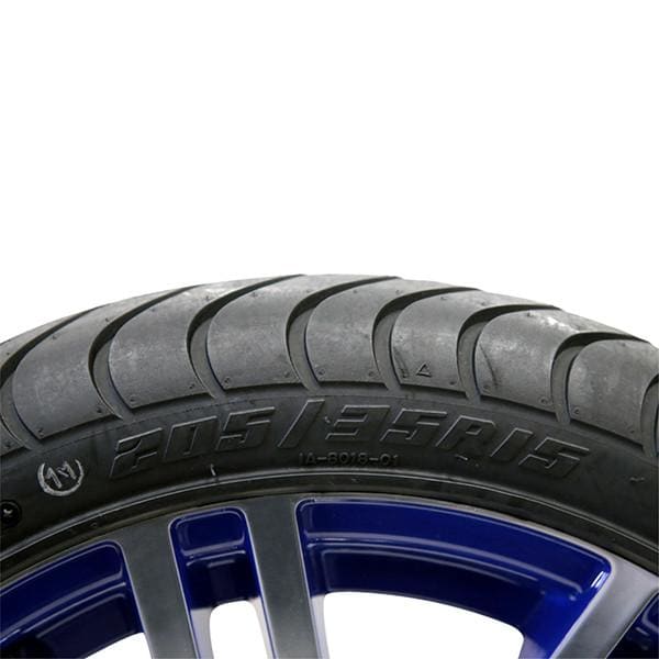 Set of (4) 205/35R-15 Golf Cart Street / Turf Tires with #601 Aluminum Wheels