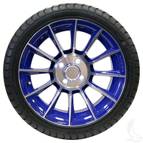 Set of (4) 205/35R-15 Golf Cart Street / Turf Tires with #603 Aluminum Wheels