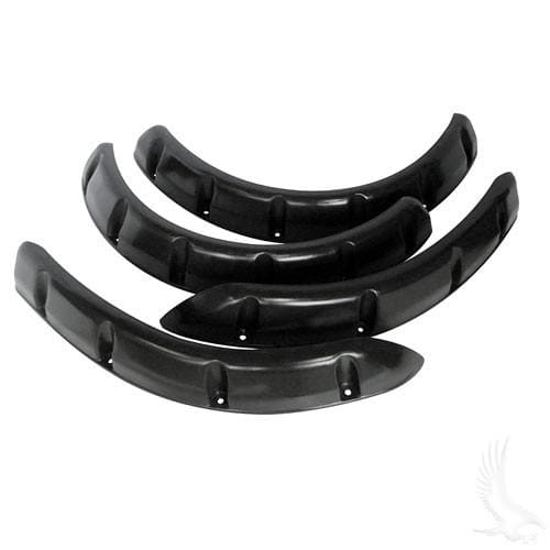 Set of Four Golf Cart 3&quot; Wide Fender Flares w/ Hardware