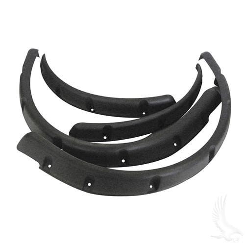 Set of Four Golf Cart 3&quot; Wide Fender Flares w/ Hardware