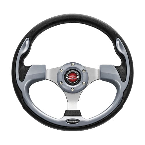 Silver doubletake pilot golf cart steering wheel and adapter