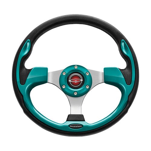 Teal doubletake pilot golf cart steering wheel and adapter